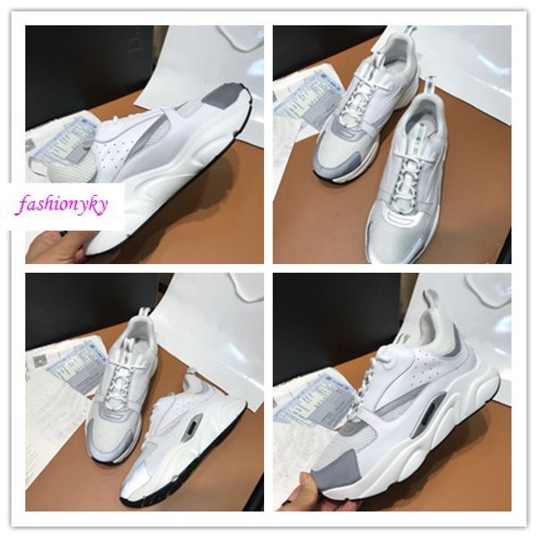 

новая версия верхнего уровня b22 sneaker women nen color matching leather stitching mesh lace-up кроссовки повседневная обувь n79, Black