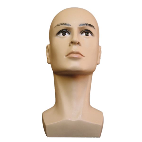 

male mannequin manikin head model for glasses caps wigs jewelry display stand, White