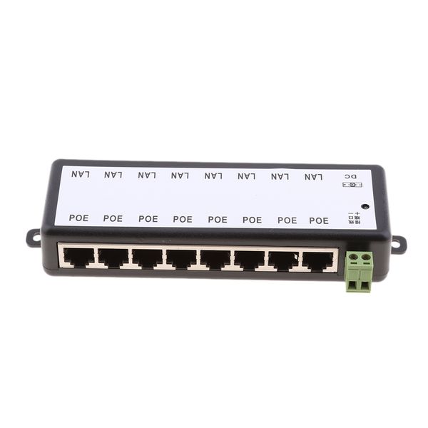 

8 lan poe ports module injector power over ethernet router for ip camera black