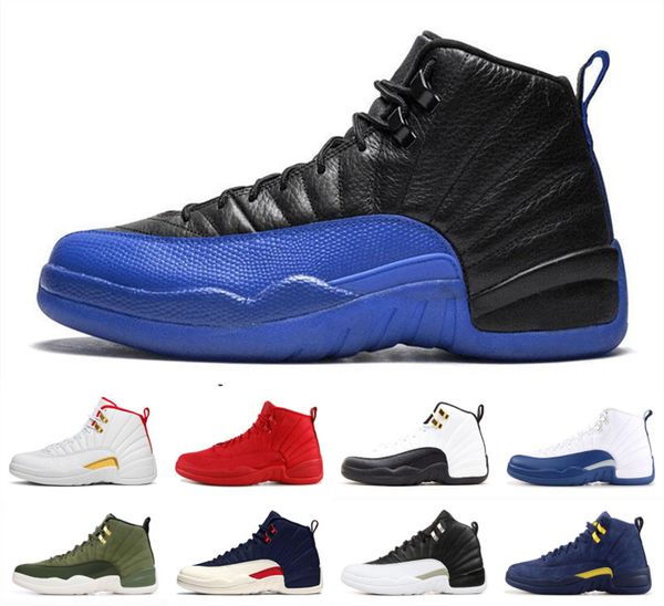 

12 12s designer basketball shoes for men game royal triple black gym red flu game gamma blue the master mens sports sneakers size 8-13