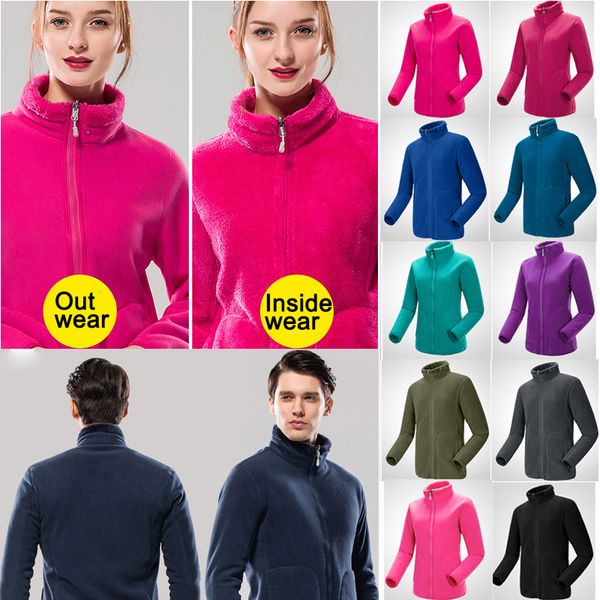 

winter men's thickness fleece inner tank outdoor camping trekking hiking jackets women keep warm loose coat sports cargo sweater, Blue;black