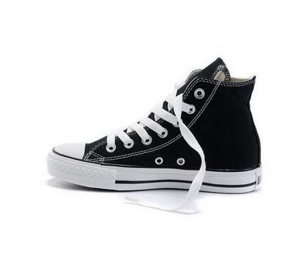 

factory sale new size35-45 new low-& high-women's men's canvas shoes 14 colors laced up casual shoes sneaker shoes, Black