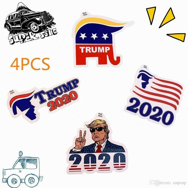 

4 pcs president donald trump head 2020 decal sticker car window lapbumper pence trump car sticker