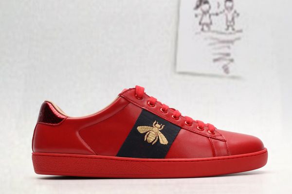 

2019 designer comfortable casual shoes stripe classic low men's and women couples casual shoes with box designer shoes 35-45, Black