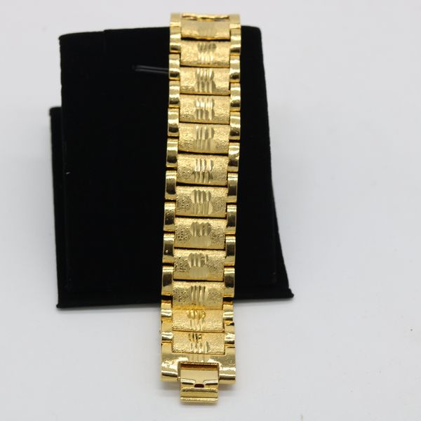 

2cm wider hip hop mens bracelet classic fashion accessories 18k yellow gold filled cool mens jewelry, Black