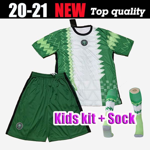 

2020 2021 home away soccer jersey 20 21 ndidi okocha ahmed moses maillot de foot musa mikel iheanacho football kids kit + sock shirt, Black