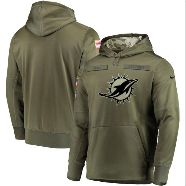 

men women youth miami dolphins sweatshirt salute to service sideline therma performance pullover hoodie olive, Blue;black