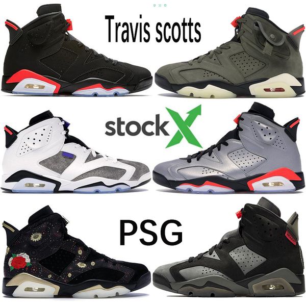 

new jumpman 6 6s travis scotts psg black infrared 2019 outdoor designer shoes men mens flint tinker cny oreo unc basketball sneakers