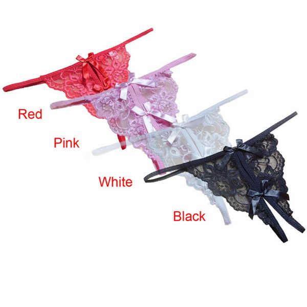 

fashion women seamless ultra-thin underwear g string lace womens panties intimates low waist briefs dropship *b, Black;white