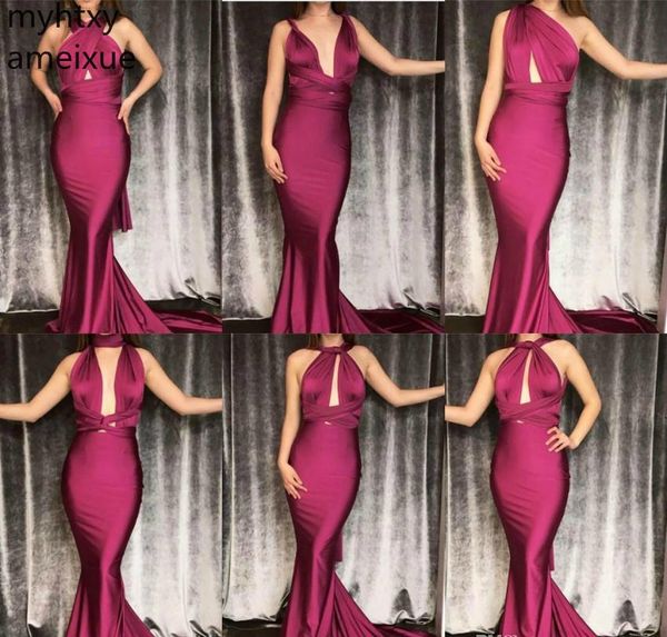 

2019 mermaid burgundy arabic dubai style evening dress satin women wear formal party prom event gown custom made plus size, White;black