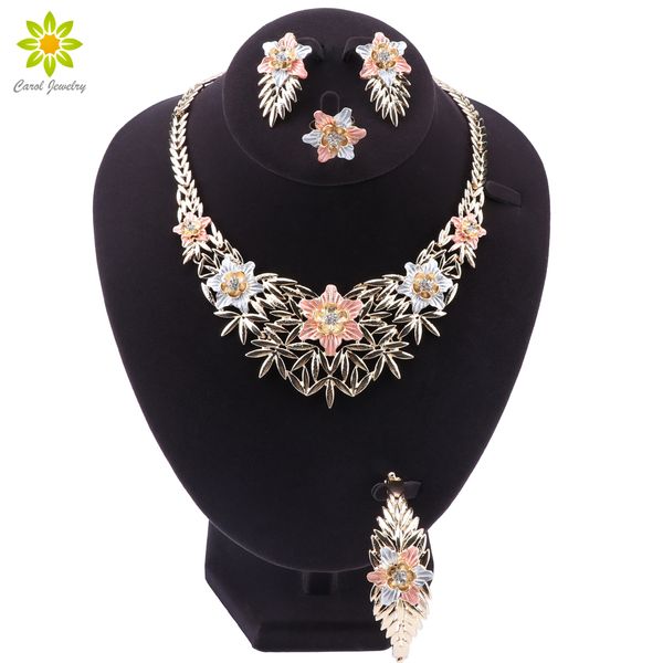 

dubai classic fashion crystal jewelry sets ethiopian bridal wedding jewellery sets african elegant jewelry sets for women, Slivery;golden