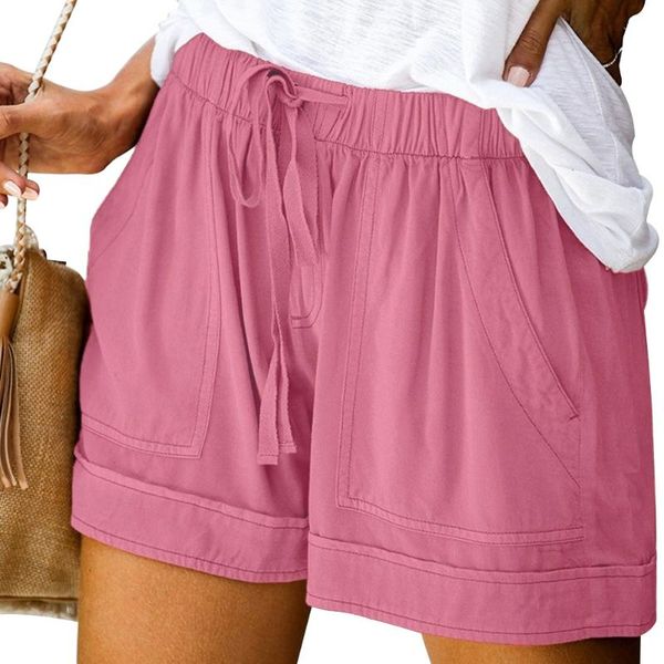 

тренировка с карманы streetwear wide leg кулиской summer casual solid сыпучие бич дамы женщины шорты полиэстер эластичный пояс, White;black