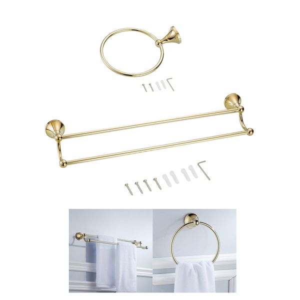 

2pcs bathroom towel holder wall mounted brass bath towel over the door