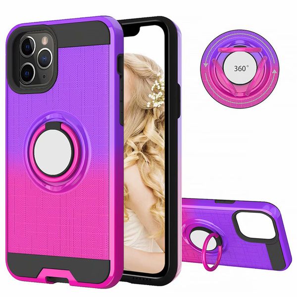 

360 car holder finger ring pc+tpu shockproof hybrid gradient case for samsung a10 a20 a30 a50 a40 a70 a80 a10s a20s a2 core a60 a750