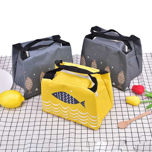 

портативный изолированный тепловое cooler bento lunch box tote пикника хранения сумка сумки обед, Blue;pink
