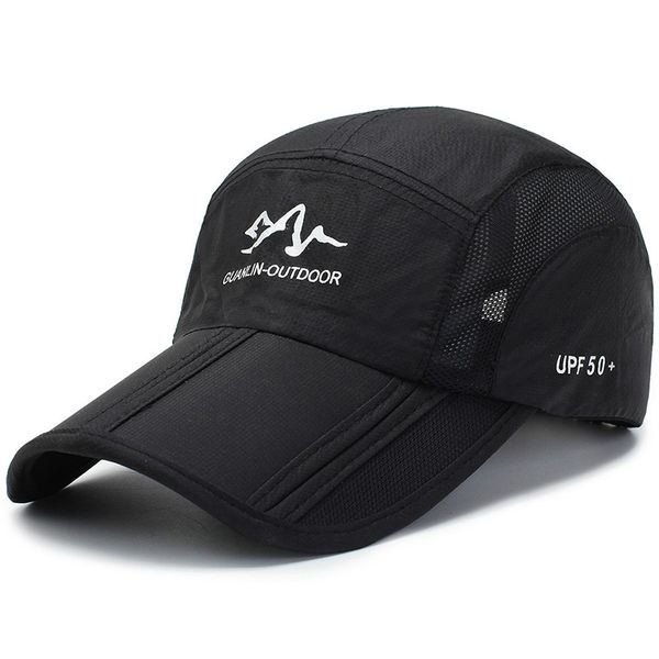 

outdoor men's mountaineering baseball cap foldable korean version of running sports men and women quick-drying hat, Blue;gray