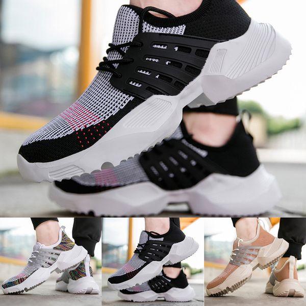 

men's fashion breathable lightweight running shoes woven mesh non-slip sneakers