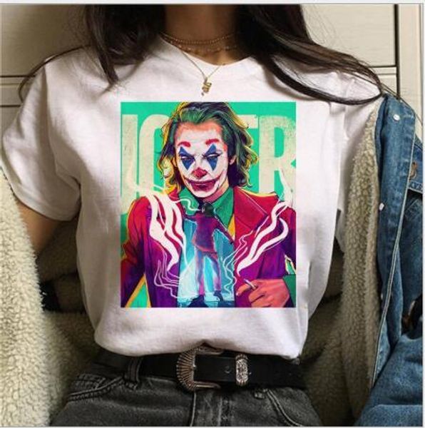 

joker clown pattern print t-shirt women's women's classics classic wild white women's short-sleeved shirt