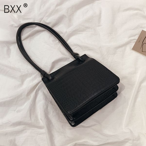 

bxx] crocodile pattern leather crossbody bags for women 2020 spring fashion shoulder messenger bag purses hk731