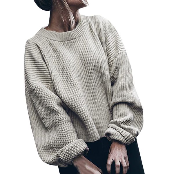 

pullovers female casual sweaters autumn knitwear sweaters womens long sleeve pullover plus size solid o-neck sweater knitted, White;black