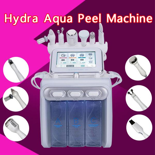 

6 в 1 h2-o2 hydra dermabrasion aqua peel rf био-лифтинг спа-процедура для лица hydro water microdermabrasion машина для лица холодный молот