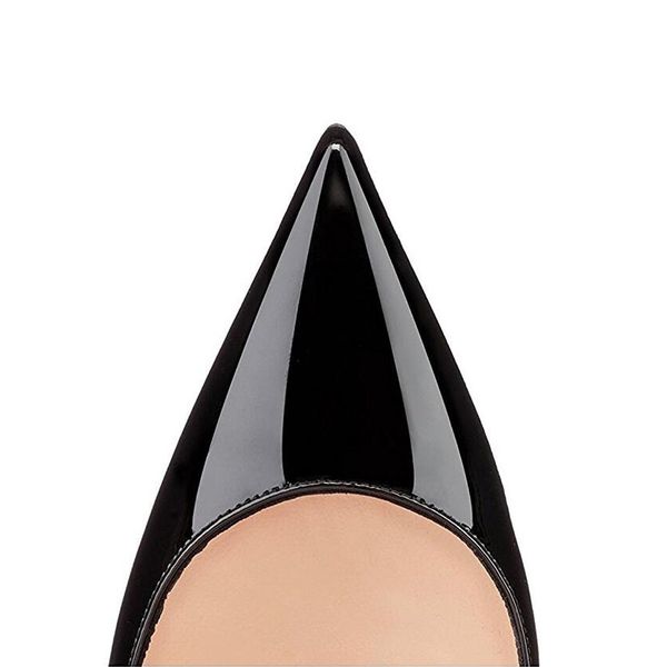 

высокие каблуки обувь женщина насосы 12cm обуви женщина sexy toe остроконечной свадьба обуви stilettos black nude пятка шпильки плюс размер