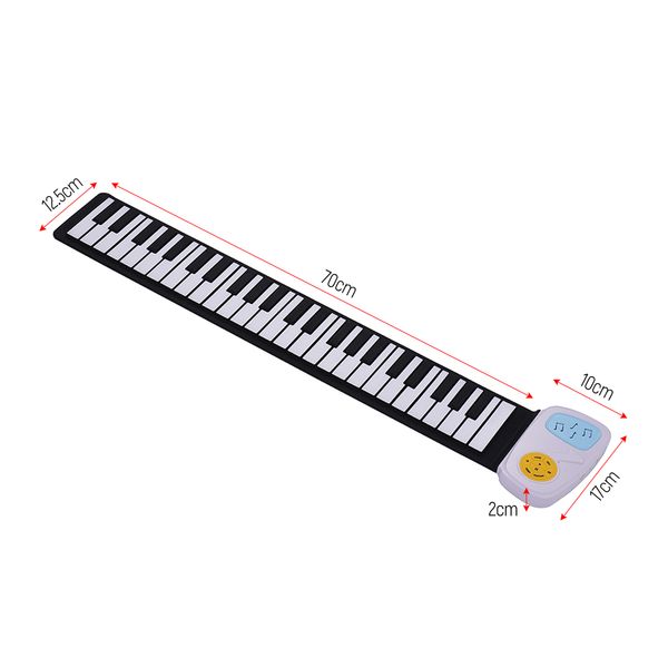 

портативный 49-key silicon электронная клавиатура roll-up piano встроенный динамик с мультяшными наклейка для детей дети