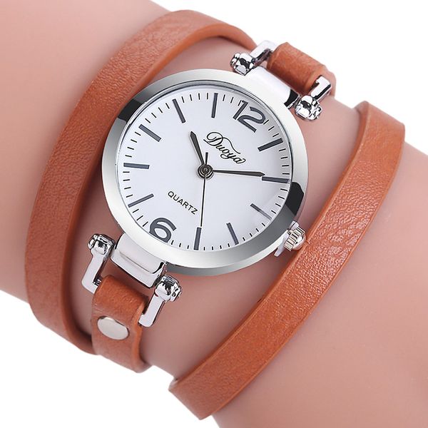 

duoya women bracelet watches silver fashion hand made ladies quartz wrist watches luxury vintage simple 2019, Slivery;brown