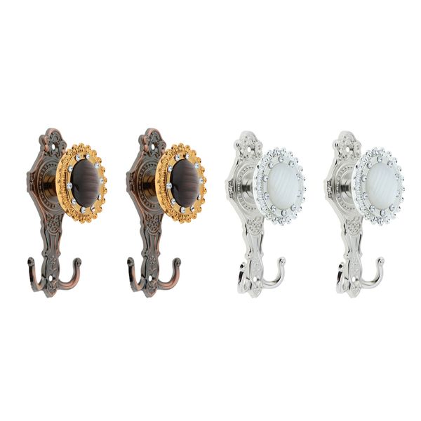 

2 pairs wall hook curtain holdbacks coat hat hook drapery tiebacks 15x7x4cm