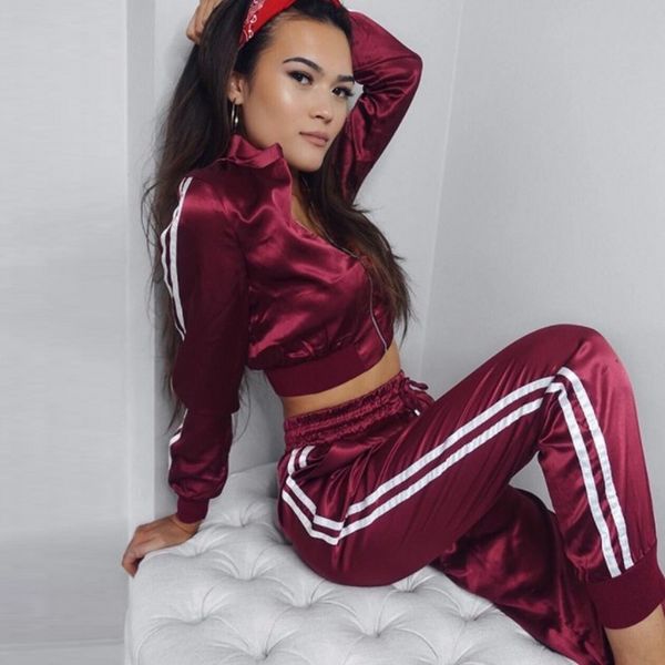 

spring and autumn new women's sports suit stitching casual running walking thin ice silk two-piece suit breathable, White;black