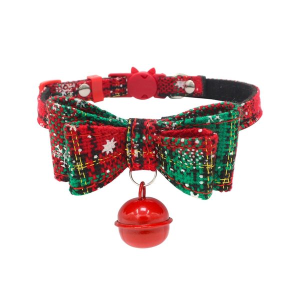 

christmas gift cat collar separation with bells double bow adjustable kitten collar christmas pet collar
