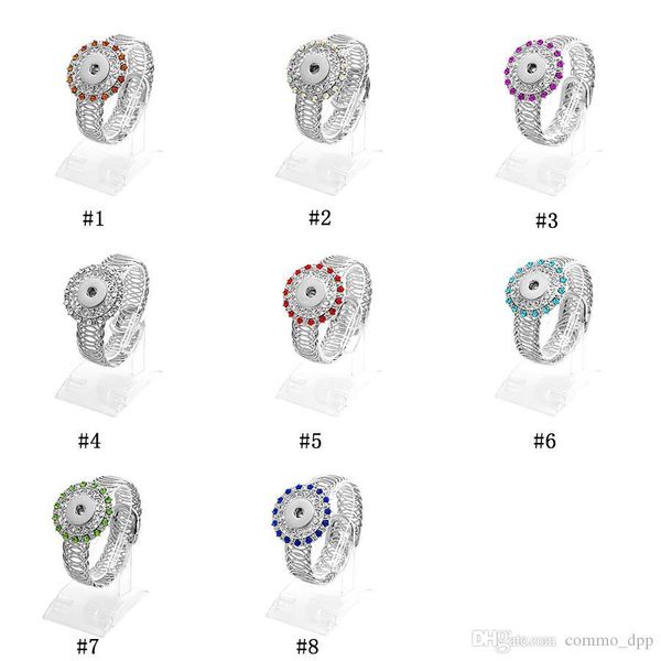 

noosa snap button bracelets crystal rhinestone 18mm ginger snap charm wrap bangle for women fashion interchangeable jewelry gift, Golden;silver