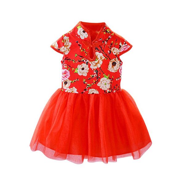 

Wedding Dress Girls Dresses Summer Baby Clothes Kids Girls Chinese Style Dress Children Pageant Button Design Vestidos