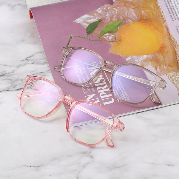 

fashion transparent frames glasses men women retro optical glasses vintage myopia eyeglasses ultra light resin eyewear, Silver