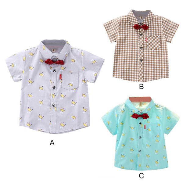 

children boys shirts 2019 summer kids baby shirt for boy short sleeve child printed boys clothes toddler boy blouse, White;black