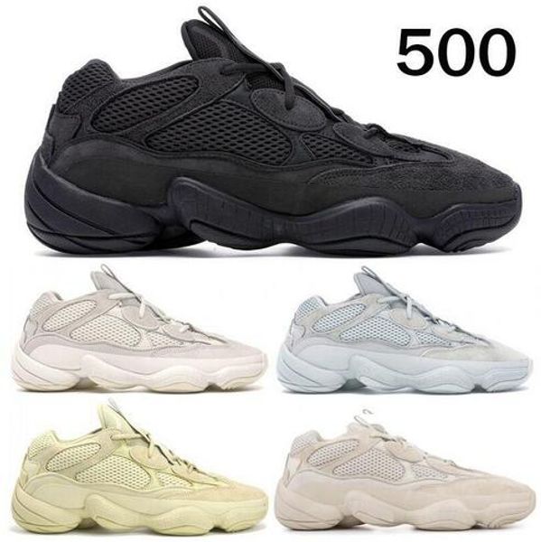 

2020 soft vision stone desert rat 500 kanye west running shoes bone white utility black salt super moon yellow men women designer sneakers