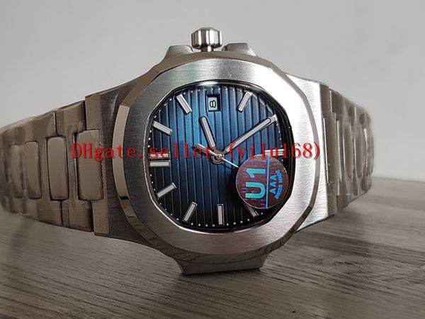 

2 colors u1 factory mens automatic movement 40 mm watch blue dial f nautilus classic 5711/1a watches transparent back wristwatches, Slivery;brown