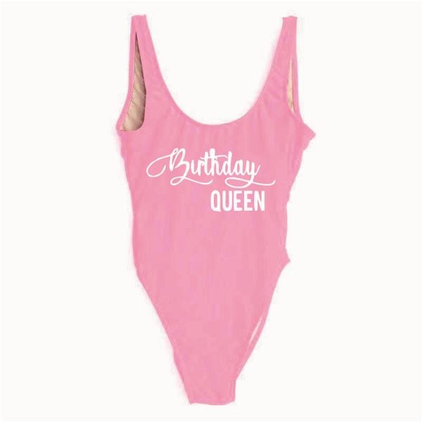 

birthday queen swim suit women swimwear one piece swimsuit high waist plus size swimwear bathing suit fashion drop ship, White;black