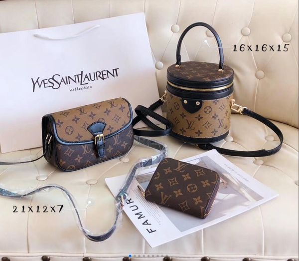 

selling classic luxury bucket bag three-piece fashion classic ladies simple large capacity crossbody bag handbag crossbody bag
