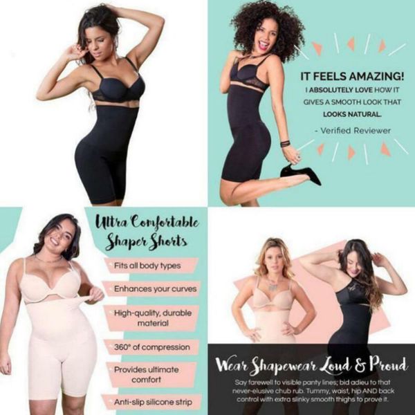 

women's shapermint empetua all every day high-waisted shorts pants women body shaper tummy shaper effective control panty, Black;white