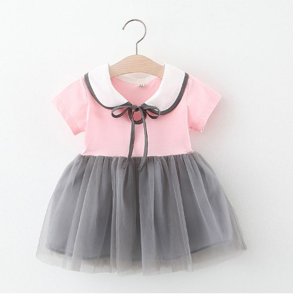 

4 pieces/lot) 2020 summer girl's dress patchwork 042103, Red;yellow