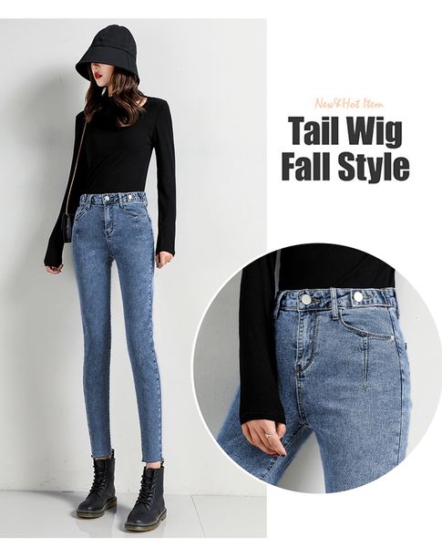 

blue women's tailored waist and hip princess jeans bk3234