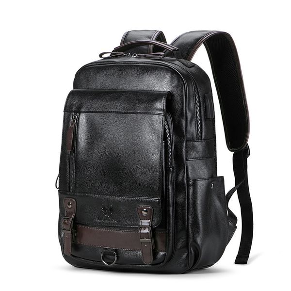 

designer backpack mens mochila masculina men fashion trend large capacity youth leisure black travel leather computer bag mens