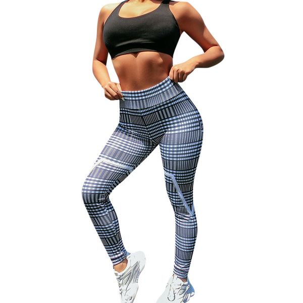 

yoga pants women fitness sport leggings print lattice leggins high elasticity workout tights running trousers, White;red