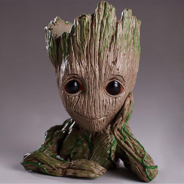 

kawaii guardians of the galaxy 15cm baby groot funko pop action figure flowerpot toy flower pen pot xmas gift