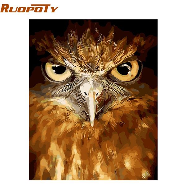 

ruopoty diy frame owl animals diy oil painting by numbers kits acrylic paint on canvas coloring by numbers for home decor