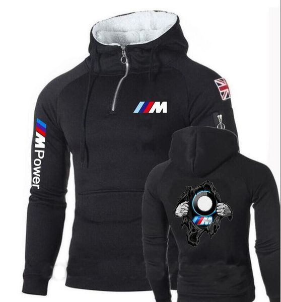 

2020 brand fleece hoodies men pullover zipper neckline sportswear motorsport m power print sweatshirt winter mens tracksuit k