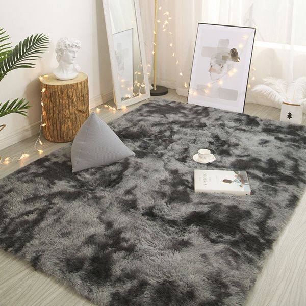 

variegated gradient tie-dyed carpet living room bedroom bedside carpet nordic minimalist sofa bedside table cushion coffee table