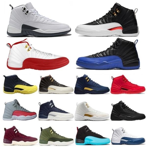 

new style fiba reverse taxi 12 12s game royal basketball shoes bumblebee gs cny michigan flu game white grey mens trainers sports sneakers