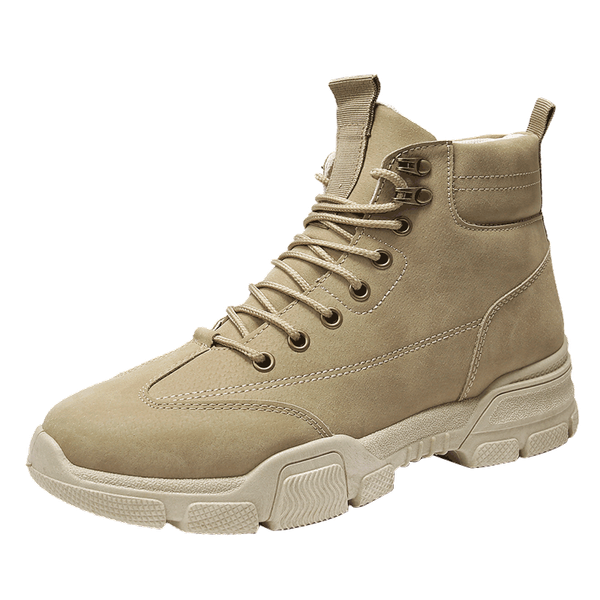 

spring autumn high men's shoes pu+canvas shoes men's desert trend retro casual outdoor jason martins boots, Black